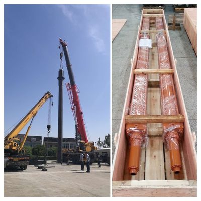 21 Mpa Working Pressure Single Acting Heavy Duty 3 Stage Hydraulic Cylinders With 27SiMn Cylinder Tube